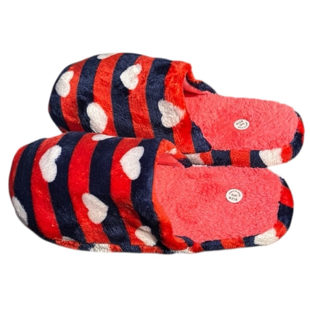 Cozy Striped Heart Slippers